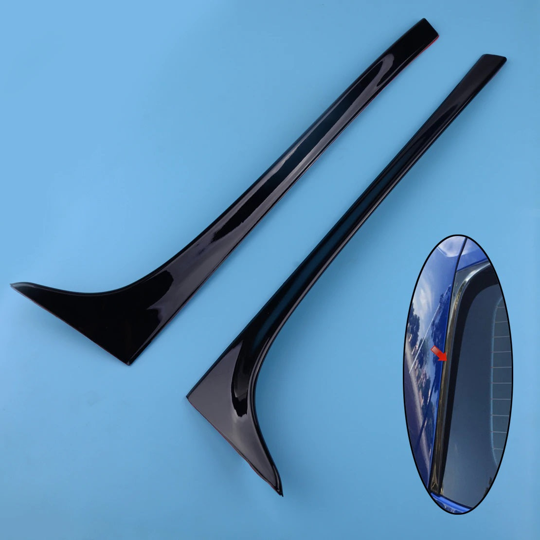 VW GOLF 7 / 7.5 2012-2019 SIDE WINDOW DEFLECTORS 3M ADHESIVES ABS BLACK