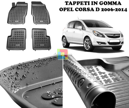 OPEL CORSA D 2006-2014 TAPPETINI AUTO IN GOMMA - TAPPETI TOP QUALITA -1-