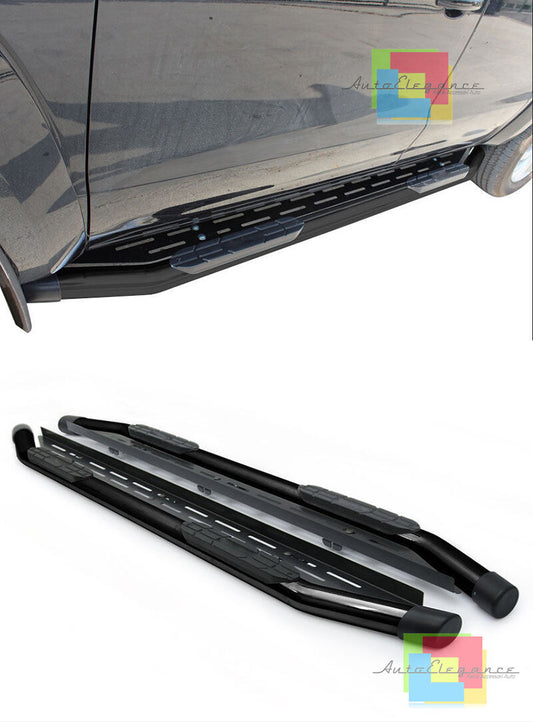 PEDANE LATERALI NERE VW AMAROK 2010+ SOTTO PORTA IN ALLUMINIO / ABS TUBOLARI