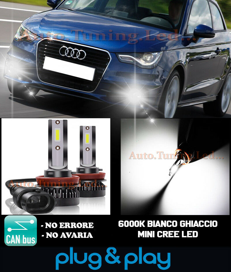 LAMPADE FENDINEBBIA A LED CREE AUDI A1 CAMBUS BIANCO GHIACCIO 8000LM