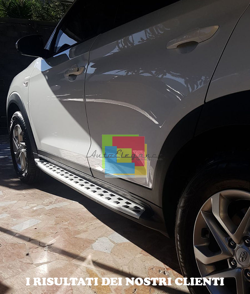 PEDANE LATERALI DESIGN SPORTIVO SOTTO PORTA ACCIAIO HYUNDAI TUCSON TLE 2015+