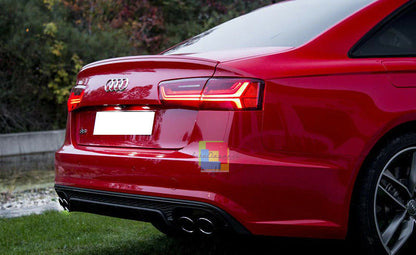 SOTTO PARAURTI AUDI A6 4G C7 2015-2018 DIFFUSORE POSTERIORE S6 + TERMINALI INOX