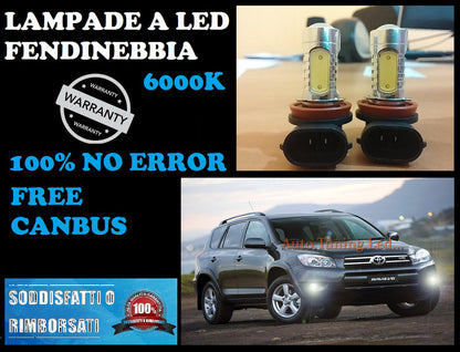 LAMPADE FENDINEBBIA H8 LED CREE RESISTENZA CANBUS 6000K TOYOTA RAV 4 09-13