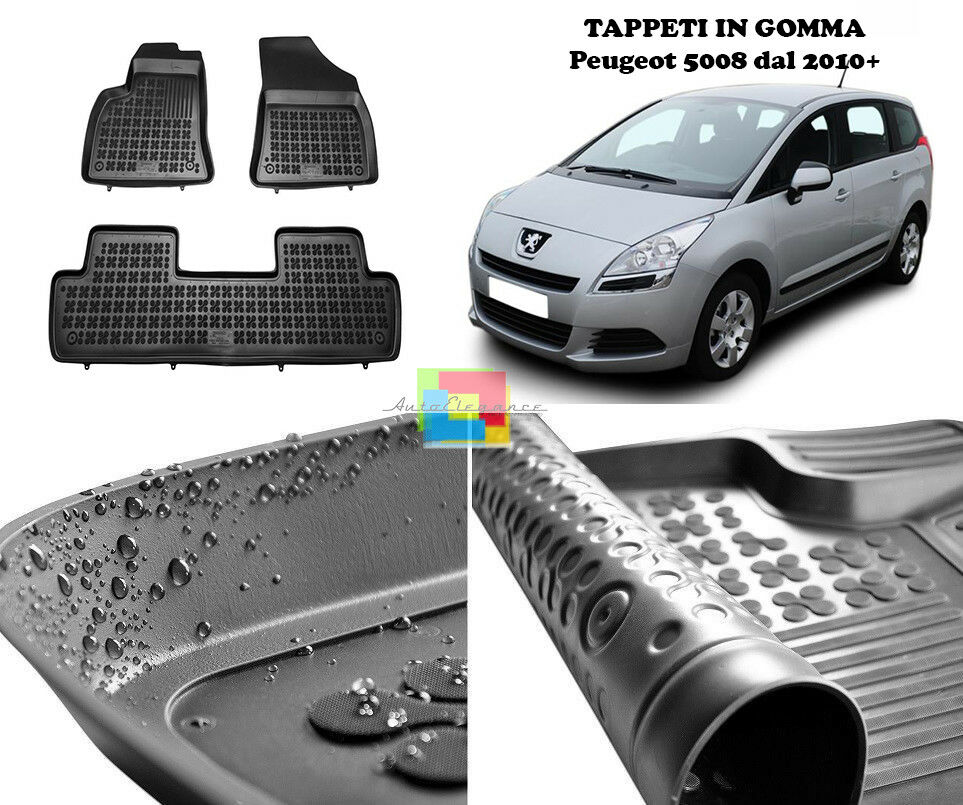 Peugeot 5008 dal 2010+ TAPPETINI AUTO IN GOMMA - TAPPETI TOP QUALITA -1-