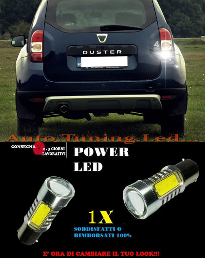 DACIA DUSTER 6000K LAMPADA RETROMARCIA A LED P21W BA15S CANBUS NO ERROR AUTOELEGANCERICAMBI