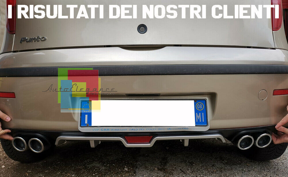SOTTO PARAURTI POSTERIORE PER FIAT PUNTO 99-12 DIFFUSORE QUATTRO TERMINALI ABS -