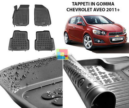 CHEVROLET AVEO 2011 IN POI TAPPETINI AUTO IN GOMMA - TAPPETI TOP QUALITA -1 AUTOELEGANCERICAMBI