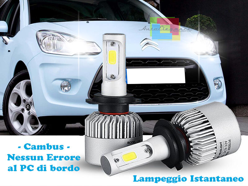LAMPADE ABBAGLIANTI LED CITROEN C3 2009+ LAMPEGGIO ISTANTANEO 6000K CREE ---