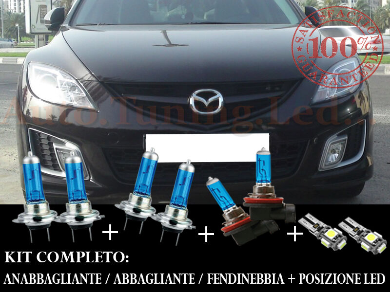 MAZDA 6 2007-2012 SET COMPLETO LAMPADE BLU XENON + POSIZIONE A LED