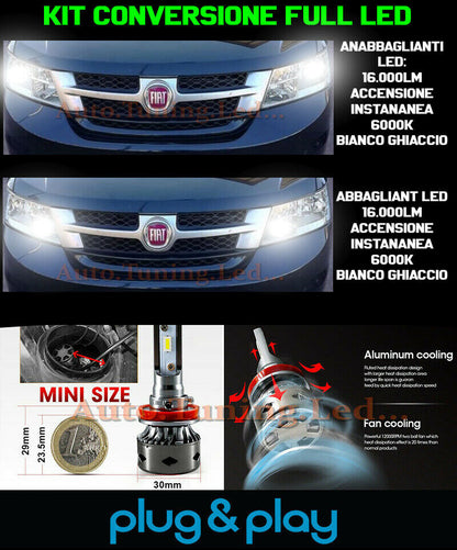 LAMPADE ANABBAGLIANTI + ABBAGLIANTI LED 16.000LM PER FIAT FREEMONT