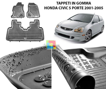 HONDA CIVIC 5 DOORS 2001-2005 RUBBER CAR MATS - TOP QUALITY MATS -1