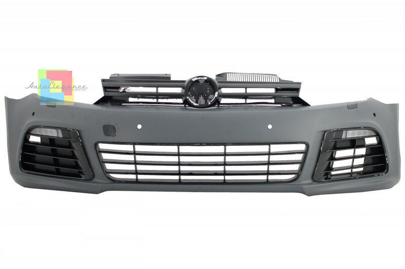 VW GOLF 6 VI 2008-2012 FRONT BUMPER WITH LED DAYTIME RUNNING LIGHTS COMPLETE R20 LOOK