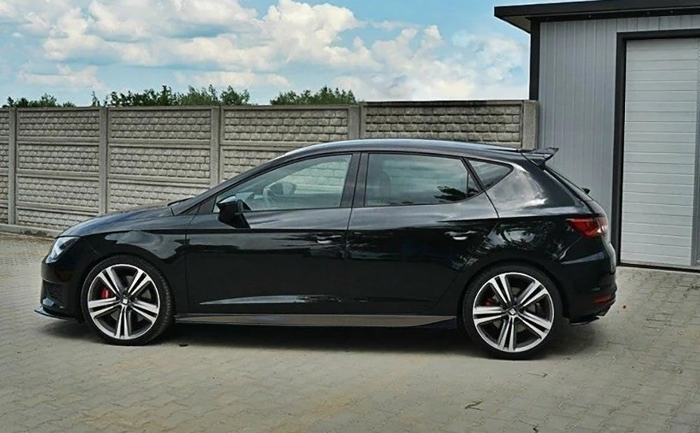 SIDE SKIRTS UNDER DOOR SEAT LEON 5F 2012-2019 ABS GLOSSY BLACK 0121