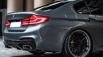 SOTTO PARAURTI POSTERE NERO OPACO ABS BMW SERIE 5 G30 G31 DIFFUSORE M5 0135