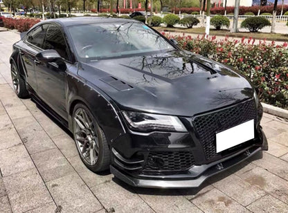AUDI A7 2010-2017 SPOILER SOTTO PARAURTI ANTERIORE NERO ABS LOOK RS7 AUTOELEGANCERICAMBI