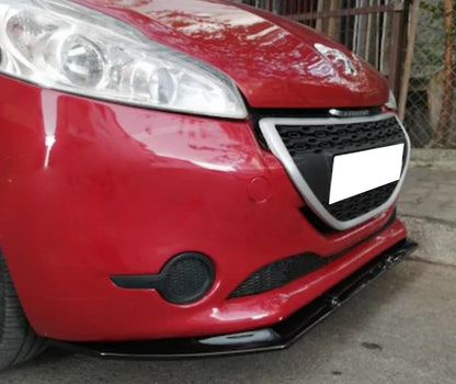 SPLITTER BLADE UNDER FRONT BUMPER PEUGEOT 208 ABS BLACK LOOK ABS SPOILER
