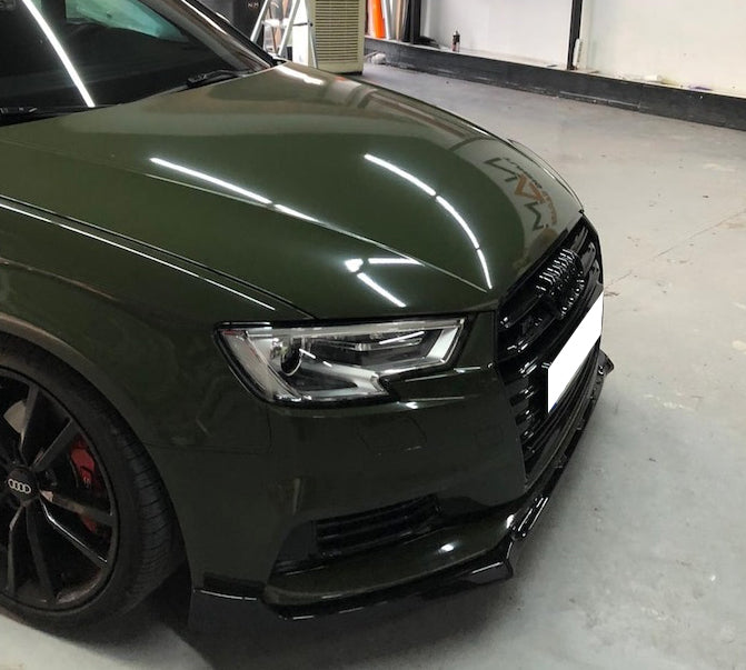 AUDI A3 8V 2016+ SPLITTER LIP SPOILER SOTTO PARAURTI ANTERIORE ABS LAMA AUTOELEGANCERICAMBI