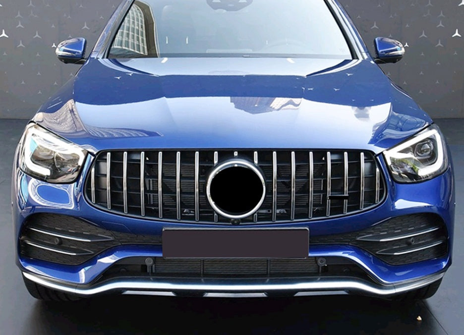 GRIGLIA ANTERIORE MERCEDES GLC C253 X253 2019+ FACELIFT PROFILI SATINATI.