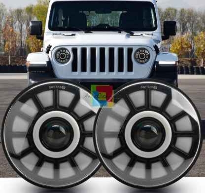 FARI ANTERIORI FULL LED LUCI DIURNE PER Jeep Wrangler JK 2007-2017 6000K LENTE