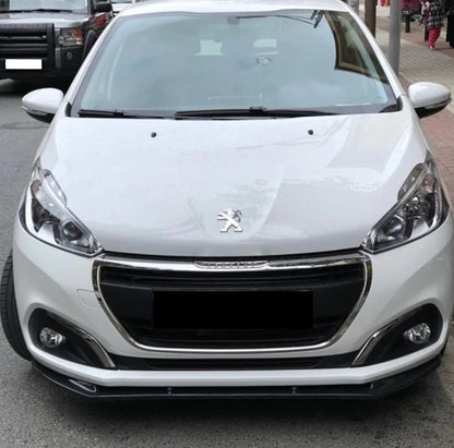 SPLITTER BLADE UNDER FRONT BUMPER PEUGEOT 208 ABS BLACK LOOK ABS SPOILER