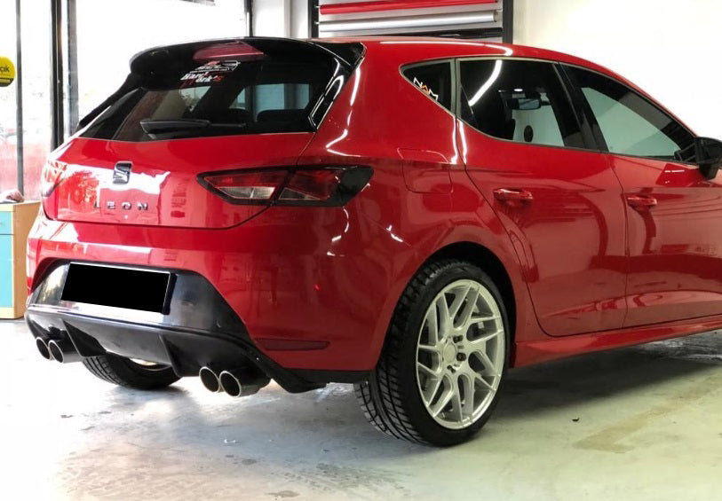 SEAT LEON 5F MK3 2012-2016 SPOILER DIFFUSORE POSTERIORE ABS NERO LUCIDO