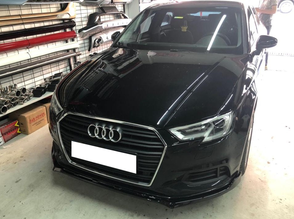 AUDI A3 8V 2016+ SPLITTER LIP SPOILER SOTTO PARAURTI ANTERIORE ABS LAMA AUTOELEGANCERICAMBI