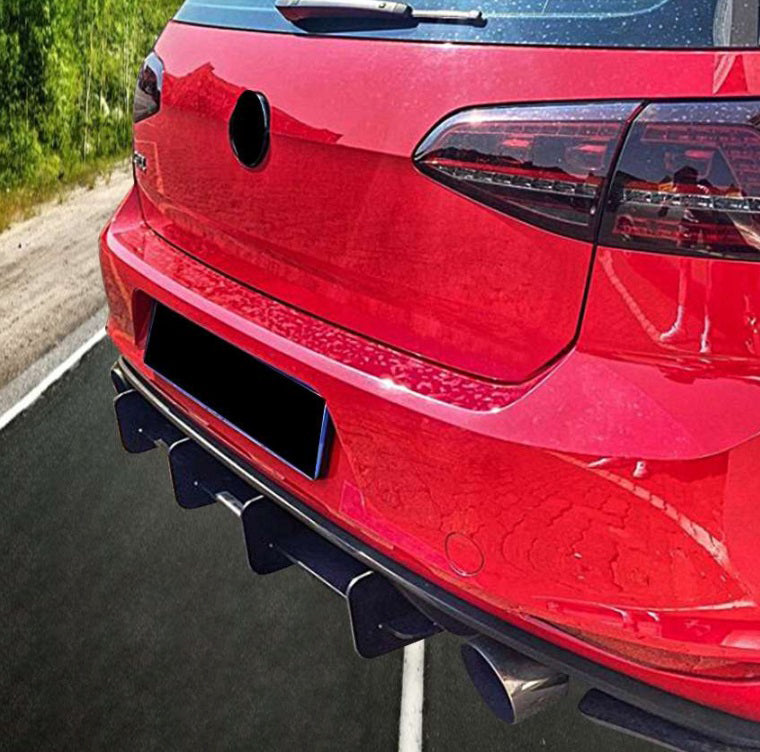 VW GOLF 7.5 2017-2020 ADDITIONAL FLAPS UNDER REAR BUMPER BLACK RLINE