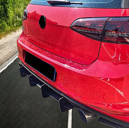 VW GOLF 7.5 2017-2020 ADDITIONAL FLAPS UNDER REAR BUMPER BLACK RLINE