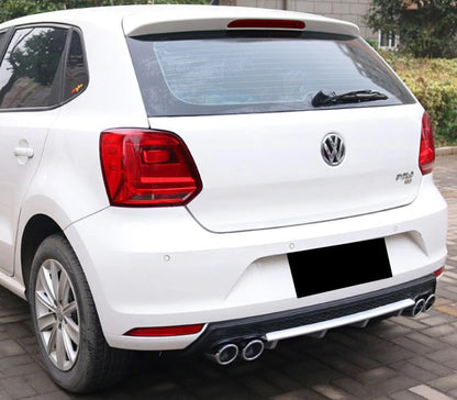 VW POLO 6R 6C REAR DIFFUSER UNDER BUMPER FOUR TIP ABS AESTHETIC