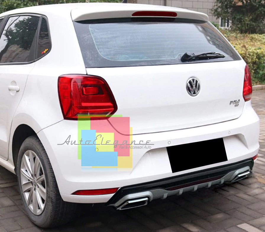 VW POLO 6R UNDER BUMPER DIFFUSER RECTANGULAR TIP SPOILERS ABS SPORT