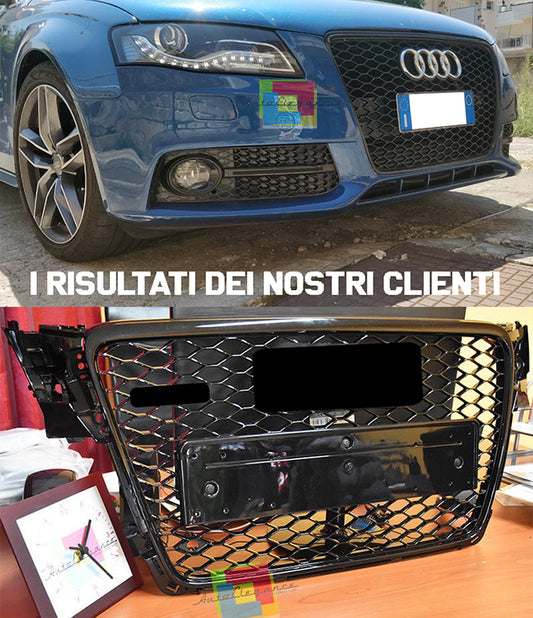 AUDI A4 B8 08-12 AVANT BERLINA GRIGLIA ANTERIORE CALANDRA RS4 NERA NIDO D'APE AUTOELEGANCERICAMBI