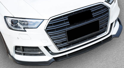 AUDI A3 8V 2017+ SLINE BUMPER SPLITTER ABS GLOSSY BLACK SPOILER 3 PIECES