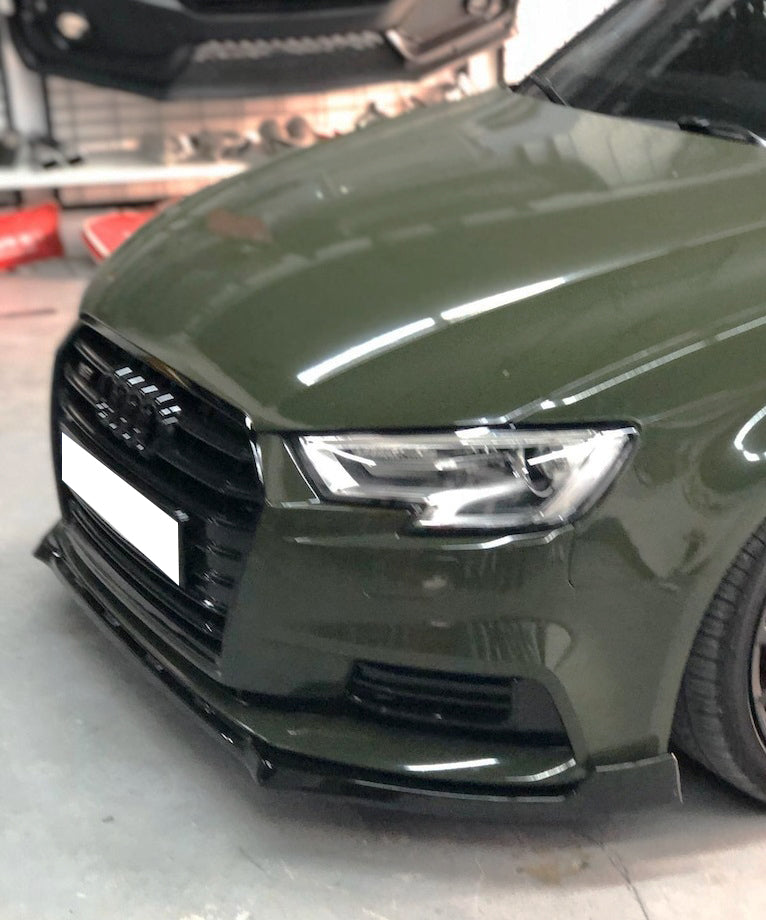AUDI A3 8V 2016+ SPLITTER LIP SPOILER SOTTO PARAURTI ANTERIORE ABS LAMA AUTOELEGANCERICAMBI