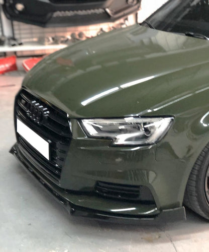 AUDI A3 8V 2016+ SPLITTER LIP SPOILER SOTTO PARAURTI ANTERIORE ABS LAMA AUTOELEGANCERICAMBI