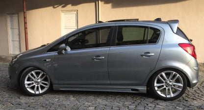 MINIGONNE LATERALI OPEL CORSA D 5 PORTE 2006-2014 LOOK SPORTIVO SOTTO PORTA ABS