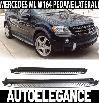 PEDANE LATERALI MERCEDES W164 ML 2005-2012 SOTTOPORTA ANTISCIVOLO -.-