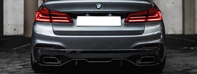 SOTTO PARAURTI POSTERE NERO OPACO ABS BMW SERIE 5 G30 G31 DIFFUSORE M5 0135