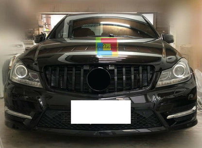 GRIGLIA ANTERIORE MERCEDES C W204 07-14 MASCHERINA AMG NERO LUCIDO MASCHERINA