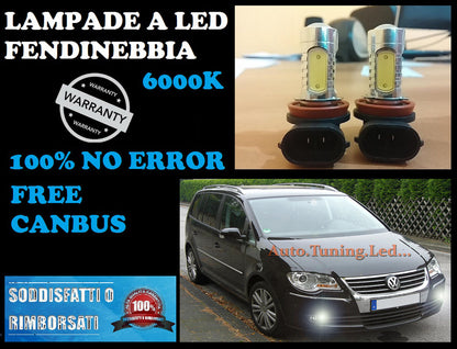LAMPADE FENDINEBBIA H8 LED CREE RESISTENZA CANBUS 6000K VW TOURAN 06 - 10
