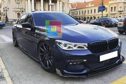 BMW SERIE 7 G11 G12 SPLITTER PARAURTI ANTERIORE NERO LUCIDO LOOK M7 AUTOELEGANCERICAMBI