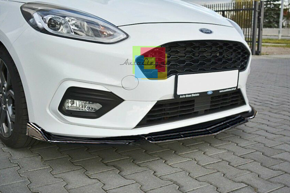 FORD FIESTA MK8 VII FRONT BUMPER SPLITTER GLOSS BLACK RS LOOK