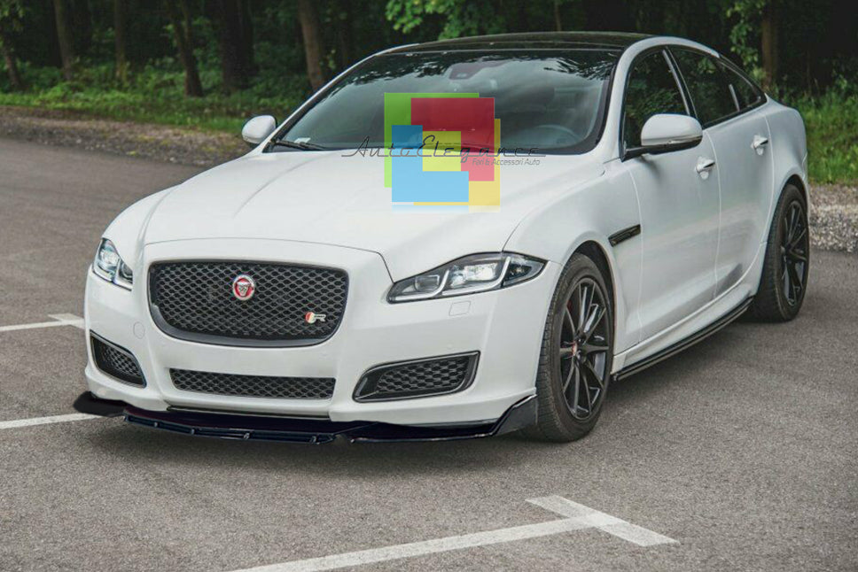 JAGUAR XJ X351 FRONT BUMPER SPLITTER GLOSS BLACK RS LOOK