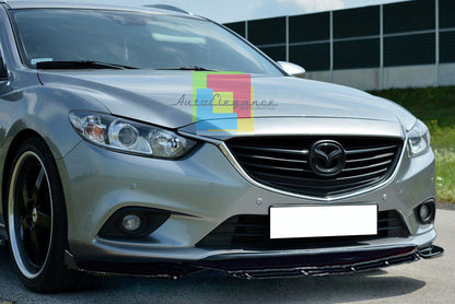 MAZDA 6 GJ III FRONT BUMPER SPLITTER GLOSS BLACK RS LOOK