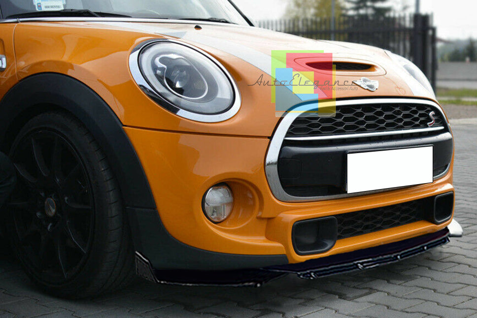 MINI F55 F56 F57 FRONT BUMPER SPLITTER GLOSS BLACK RS LOOK