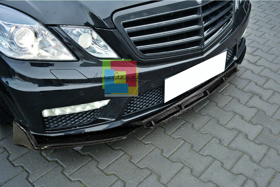 MERCEDES E-CLASS W212 FRONT BUMPER SPLITTER GLOSS BLACK RS LOOK