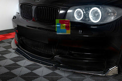BMW SERIE 1 E81 E87 E82 E88 SPLITTER SOTTO PARAURTI ANTERIORE NERO LUCIDO LOOK RS AUTOELEGANCERICAMBI