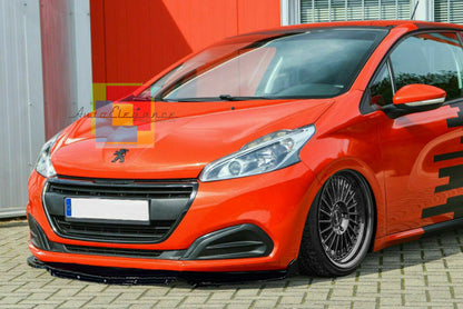 PEUGEOT 208 2012+ FRONT BUMPER SPLITTER GLOSS BLACK RS LOOK