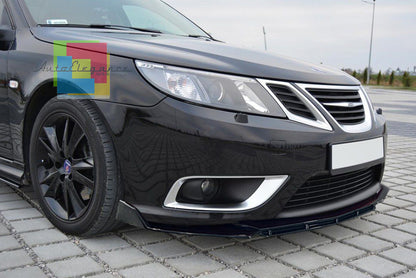 SAAB 9-3 9.3 SPLITTER PARAURTI ANTERIORE NERO LUCIDO LOOK RS
