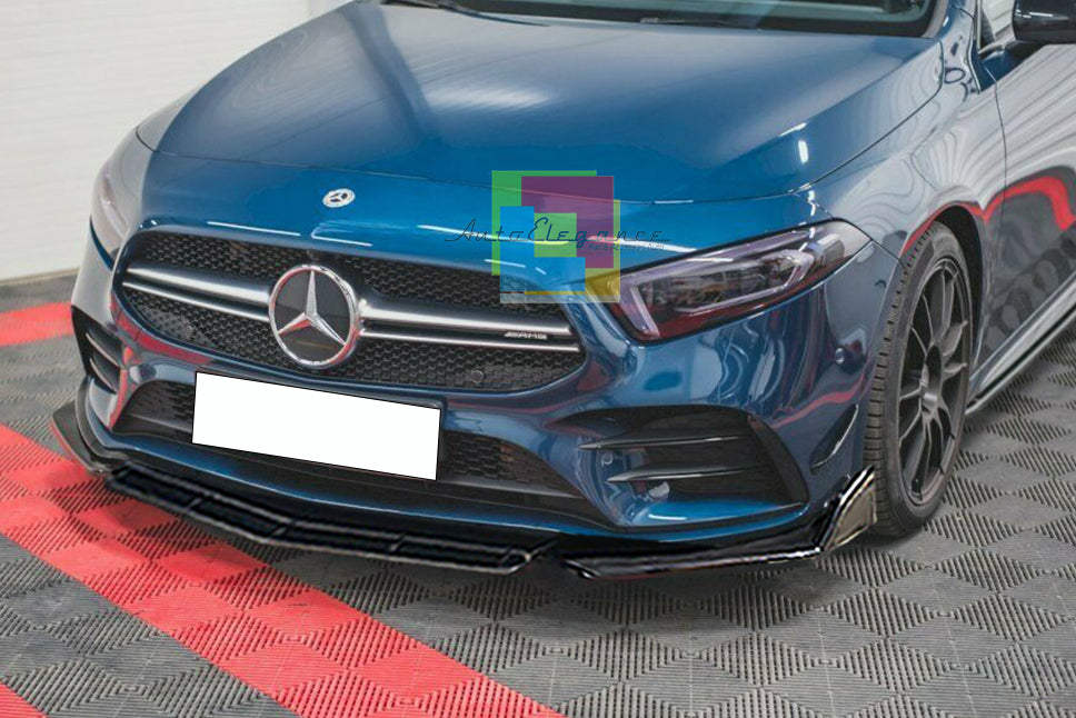 MERCEDES A35 AMG W177 FRONT BUMPER SPLITTER GLOSS BLACK