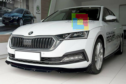 SKODA OCTAVIA IV 2019+ FRONT BUMPER SPLITTER GLOSS BLACK RS LOOK